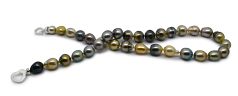 8-10mm Tahitiska Halsband i 41 cm. Flerfärgad