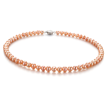 6-7mm Sötvatten Halsband i Lycka Rosa