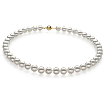 8.5-9mm japanska Akoya Halsband i Hanadama 18 tum Vit