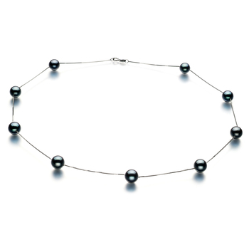 7-8mm japanska Akoya Halsband i Tennmugg Svart