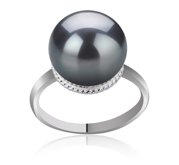 10-11mm Tahitiska Ringa i Glimmer Svart